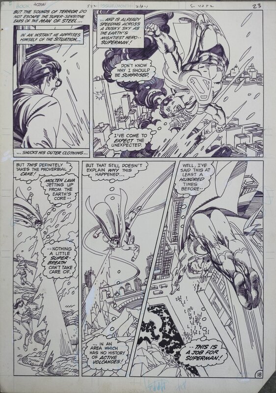 Gil Kane, Marv Wolfman, SUPERMAN - Action Comics 552 pl.18 - Planche originale