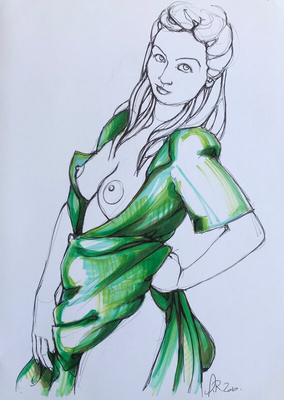 Pin up drapée by Gaëllo Rouyo - Sketch