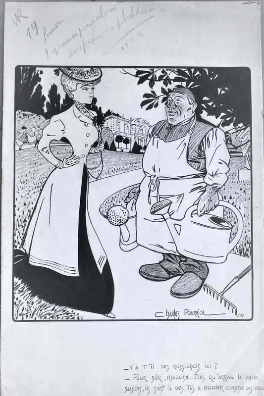 Les rossignols by Charles Pourriol - Original Illustration