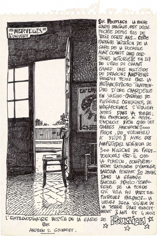 Moebius, Les merveilles de l'univers- l'extraordinaire destin de la gare de Pourlich par Andrew S.Grubert - Comic Strip