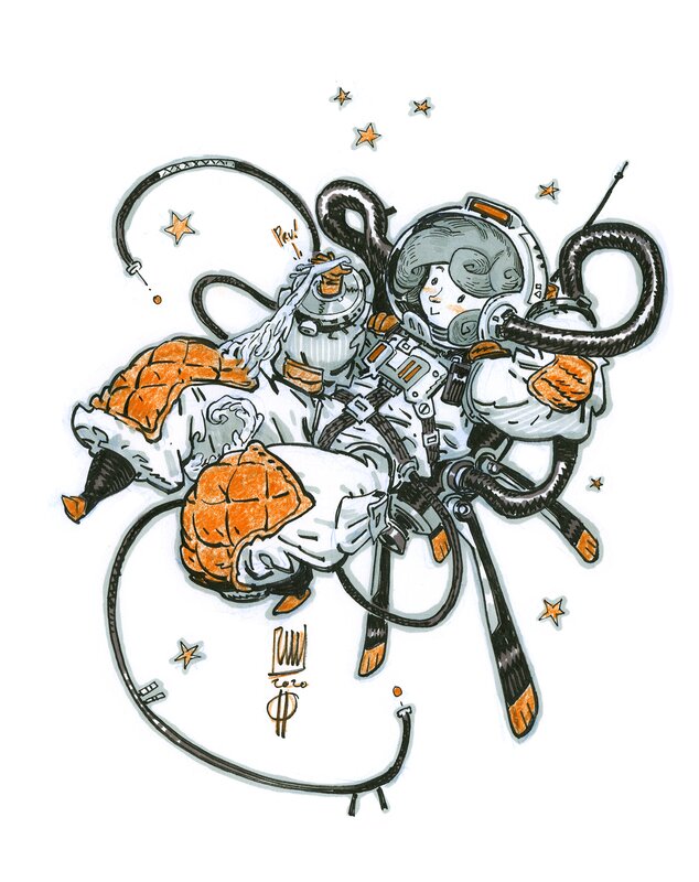 En vente - Astronaute 7 par Roberto Ricci - Illustration originale