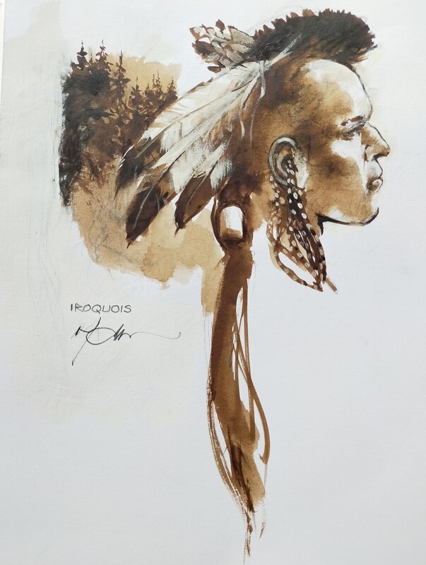 Iroquois par René Follet - Illustration originale