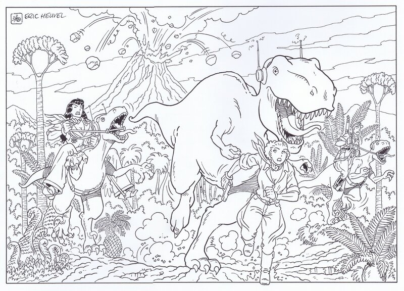 Eric Heuvel, January Jones - Lost world 2 (commission drawing) - Comic Strip