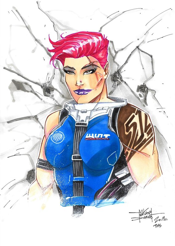 Zarya (Overwatch) by Anthony Dugenest - Original Illustration