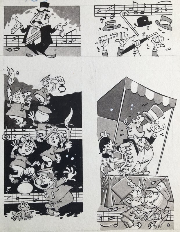 Claude Marin, 4 illustrations pour une histoire de Marijac - Original Illustration