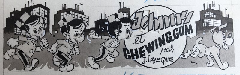 Claude Marin, Marijac, Johnny et Chewing Gum - Illustration originale