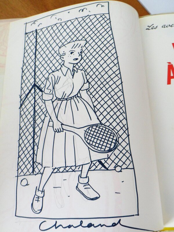 Dina au tennis by Yves Chaland - Sketch