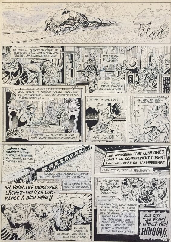 Eric Larnoy, Claude Carré, Denis Parent, Chagneau, Larnoy, Thanéros, tome 1, le Chant du Majordome, planche n°28, 1988. - Comic Strip