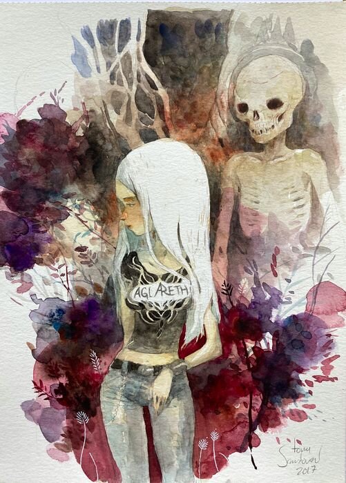 The metal girl by Tony Sandoval - Original Illustration