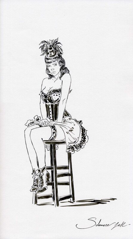 Margot tabouret par Paul Salomone - Illustration originale