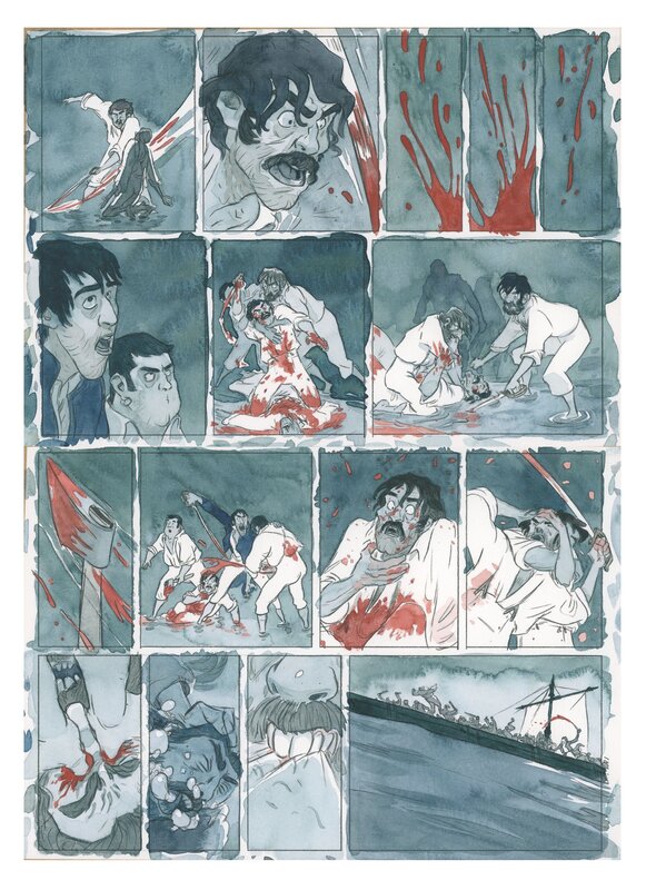 En vente - Jean-Sébastien Bordas, Jean-Christophe Deveney, Les naufragés de la Méduse p123 - Planche originale