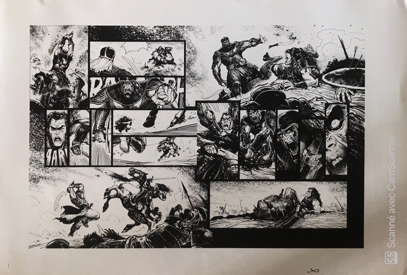 En vente - Le Roy des Ribauds par Ronan Toulhoat - Planche originale