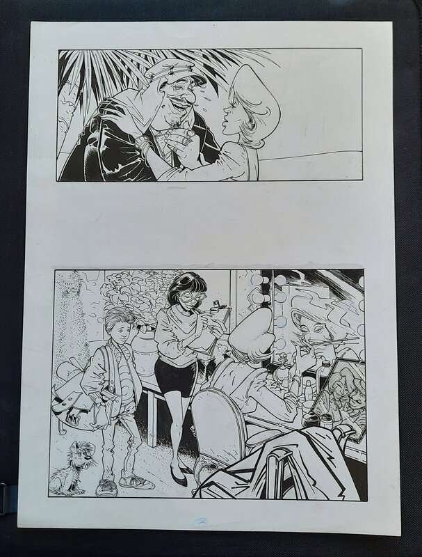 Benoît Sokal, Francois Rivière, Silence on tue ! Page entière - Planche originale