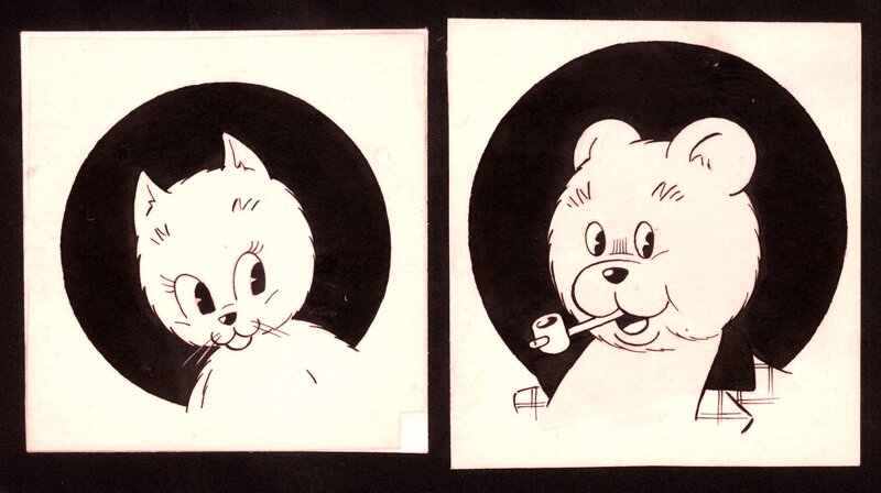 Marten Toonder, Tom Poes en Heer Bommel - Early portrets - Original Illustration