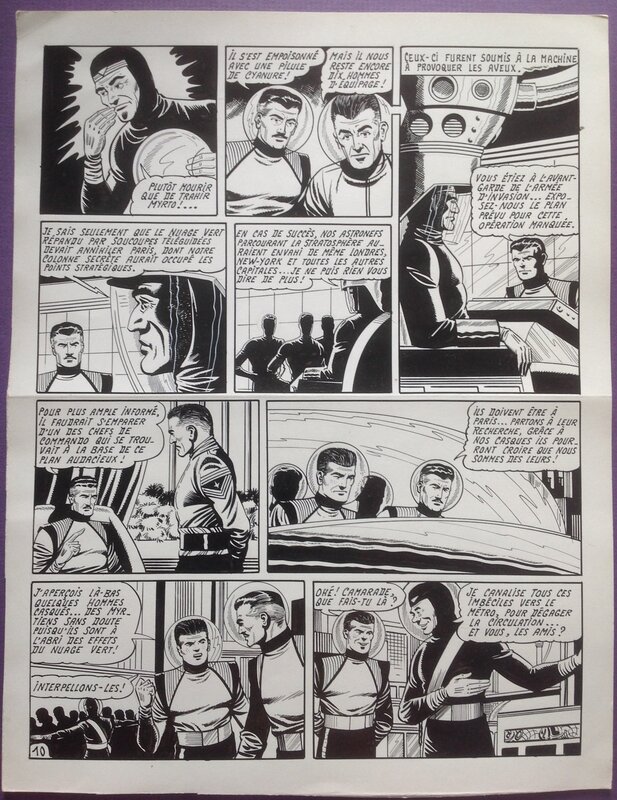 Raoul Giordan, Robert Giordan, Robert Lortac, Giordan Planche Originale 10 de Meteor 90 La Terre est Folle - Bd Artima 1960 - Comic Strip