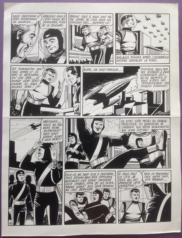 Raoul Giordan, Robert Giordan, Robert Lortac, Giordan Planche Originale 11 de Meteor 90 La Terre est Folle - Bd Artima 1960 - Comic Strip