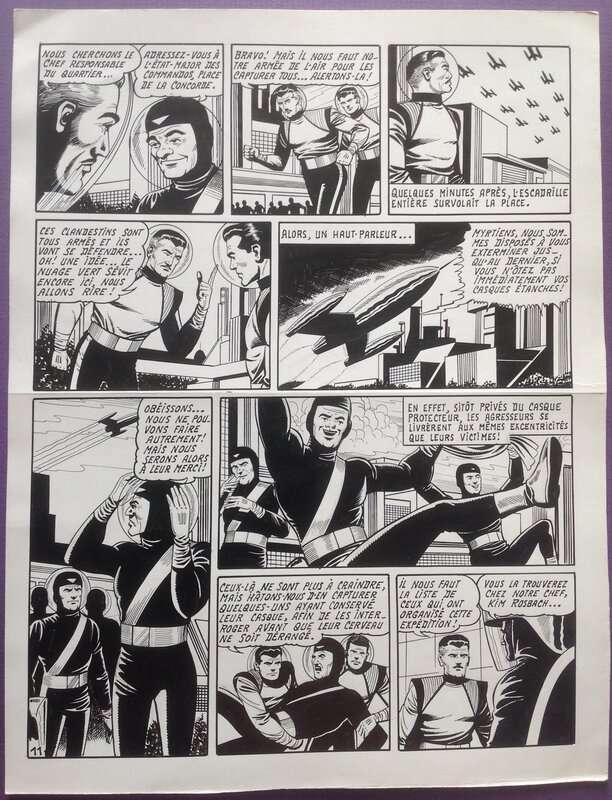 Raoul Giordan, Robert Giordan, Robert Lortac, Giordan Planche Originale 11 de Meteor 90 La Terre est Folle - Bd Artima 1960 - Planche originale