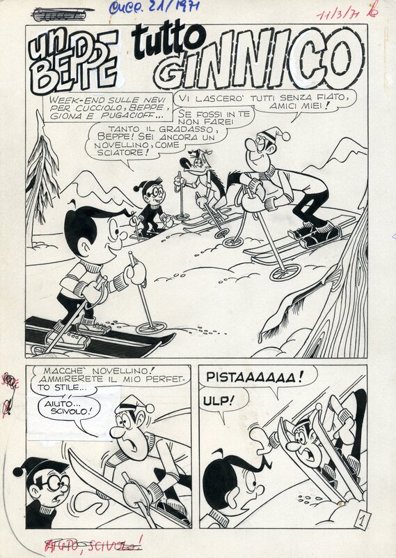 Carlo Signoroni, Pipo aux Sports d’Hiver. - Comic Strip