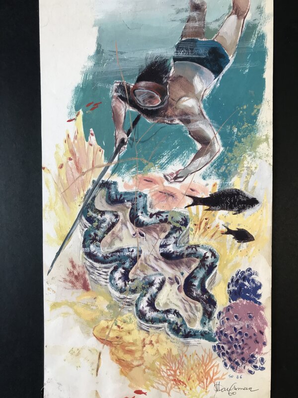 Chasseur sous marin par René Hausman - Illustration originale