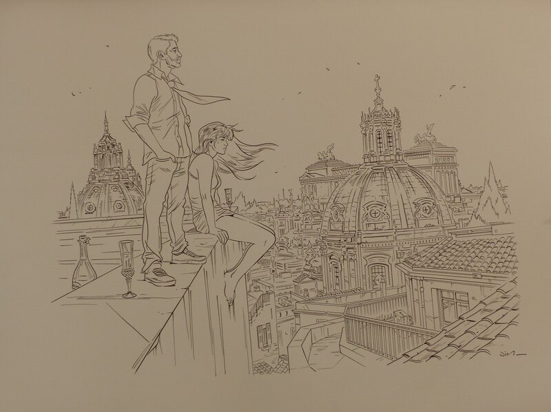 Une nuit à Rome by Jim - Original Illustration