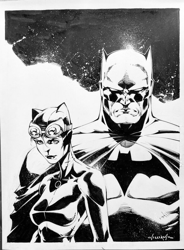 Scott Williams - Batman & Catwoman - Illustration originale