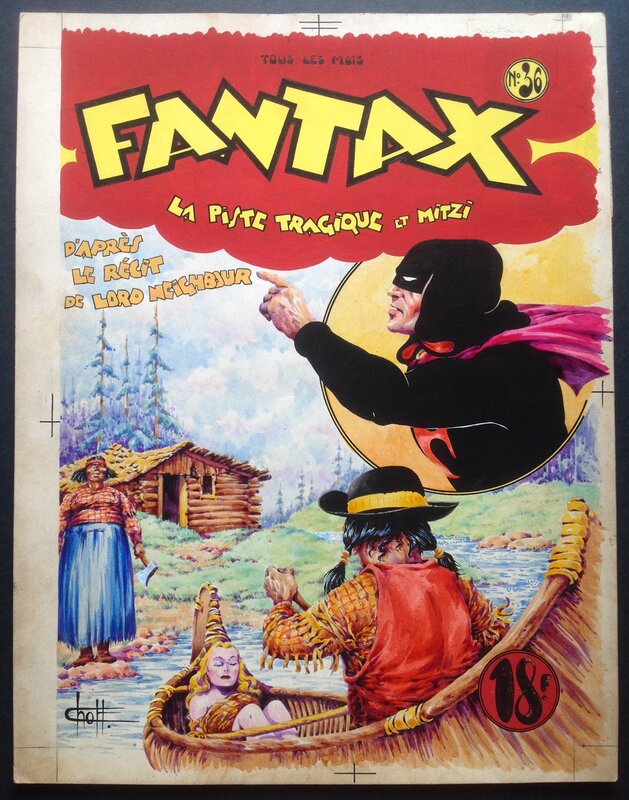 Chott FANTAX 36 Couverture Originale . Éo Pierre Mouchot 1949 . - Original Cover