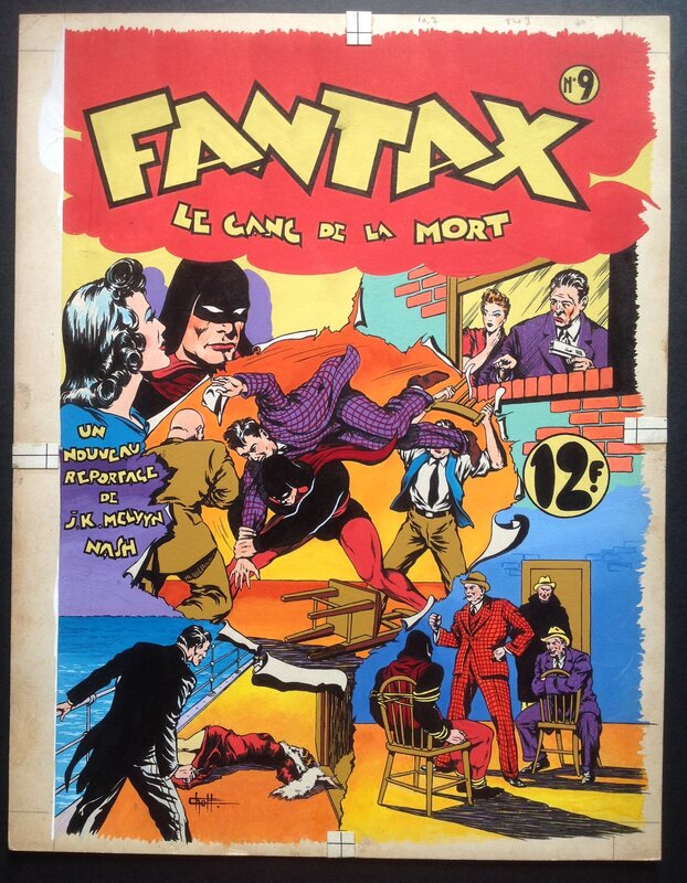 Chott FANTAX 9 Couverture Originale . Éo Pierre Mouchot 1947 . - Original Cover