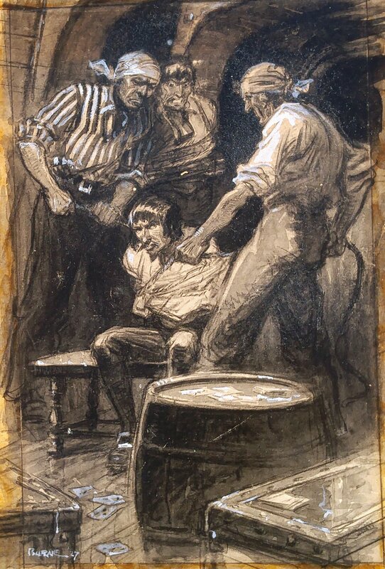 Harry H.A. Burne, Mutany at Sea 1927 Boys Life - Illustration originale