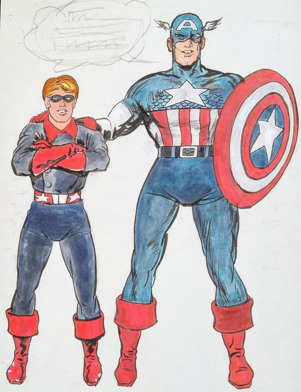 Joe Simon, Captain America drawing - Original Illustration