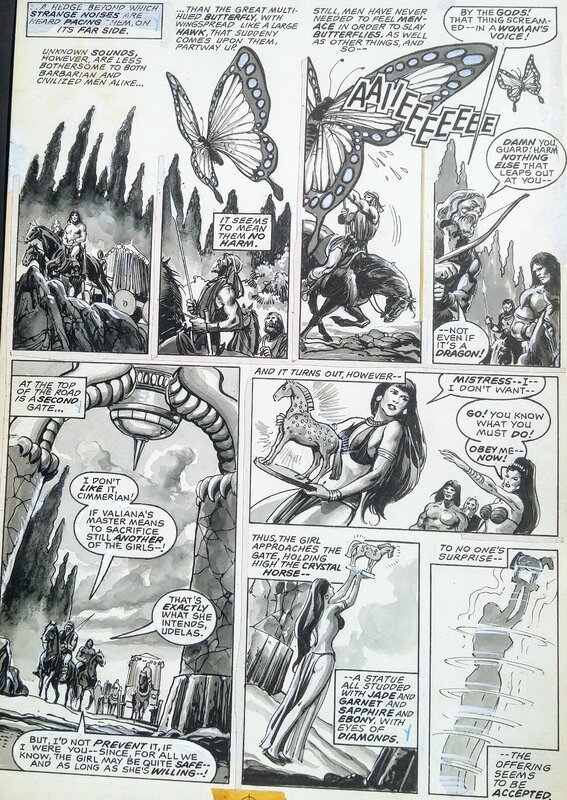 Ernie Chan, Alfredo Alcalá, Conan #89.        (Savage Sword of) - Original art