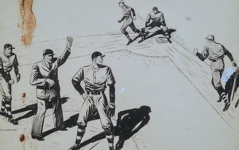 Ball four par Fred Guardineer - Planche originale