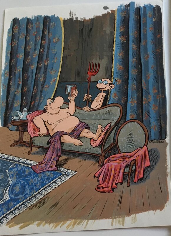 For sale - Serge Carrère, Illustration couleurs d'Achille Talon, calendrier Dargaud 2015 - Original Illustration