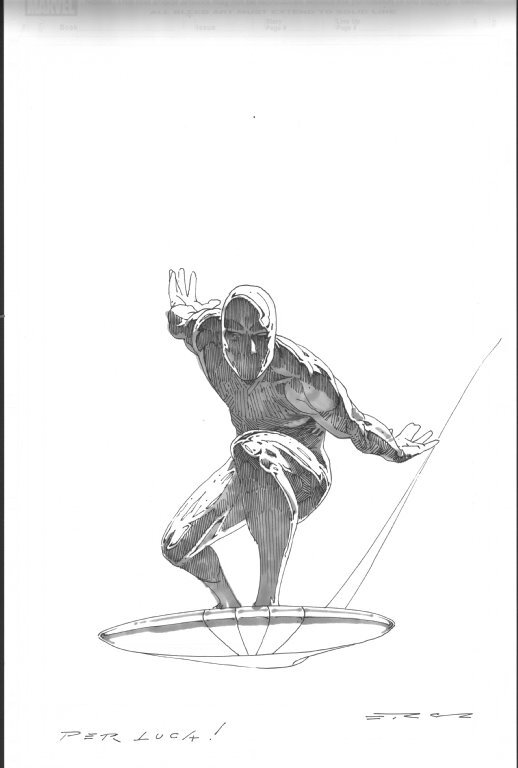Esad Ribic, Silver Surfer ink and watercolor illustration - Original Illustration