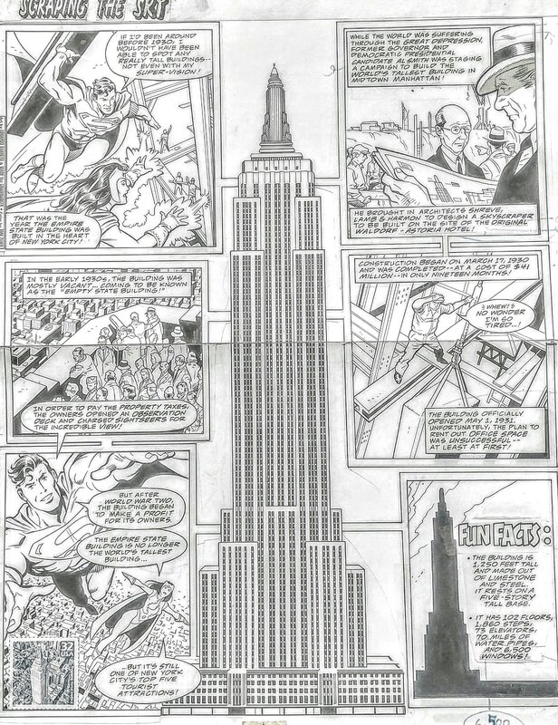 Eduardo Barreto, Wade Van Grawbadger, Empire State Building 32 cent Postal Stamp Art - Comic Strip