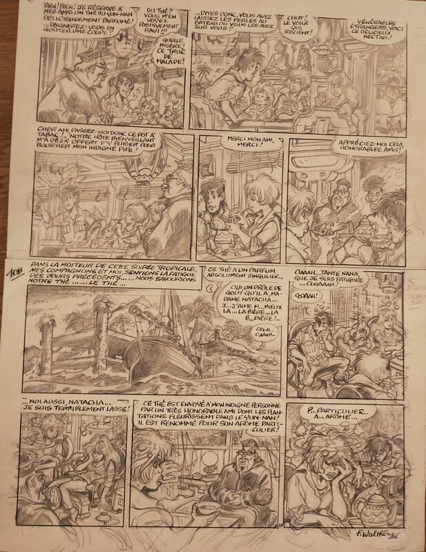 François Walthéry, Natacha 23 crayonné planche 10 - Comic Strip