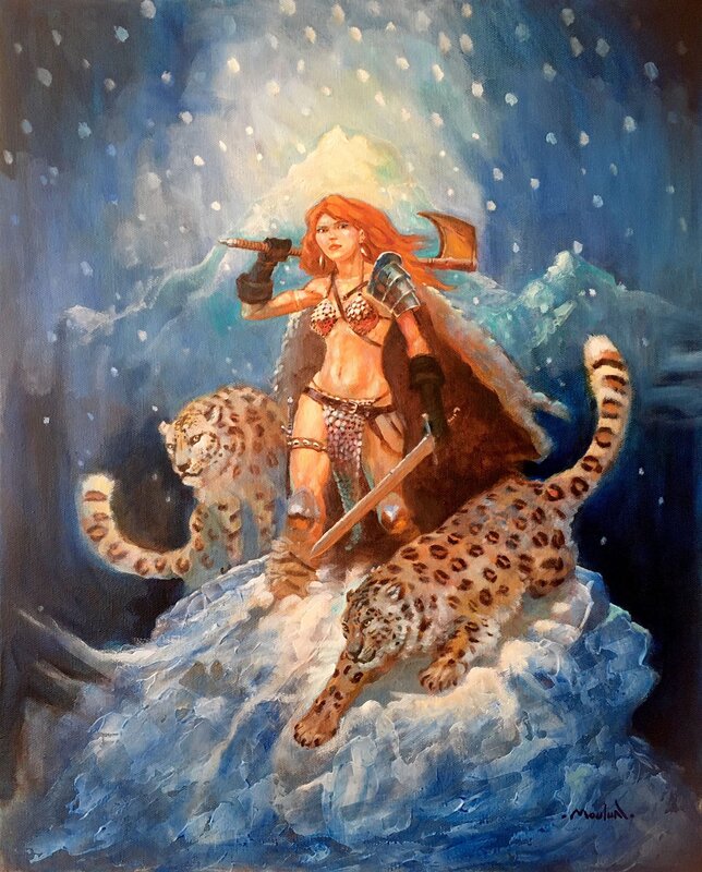 Régis Moulun, Red SONJA , la glace... - Illustration originale