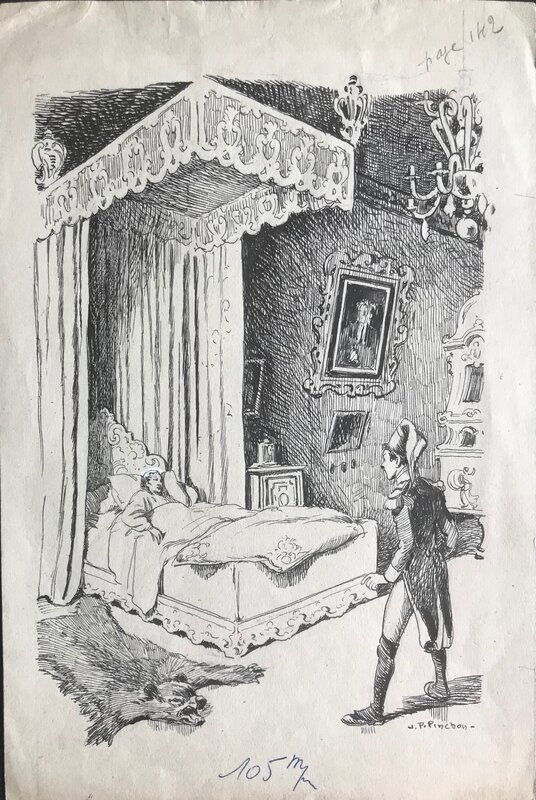 La fin p 142 by Joseph Porphyre Pinchon - Original Illustration