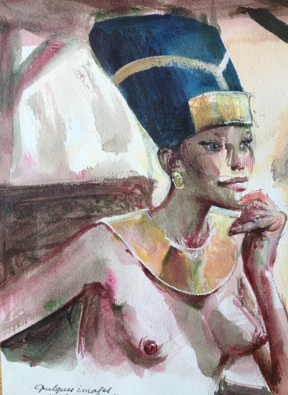 Néfertiti par René Follet - Illustration originale