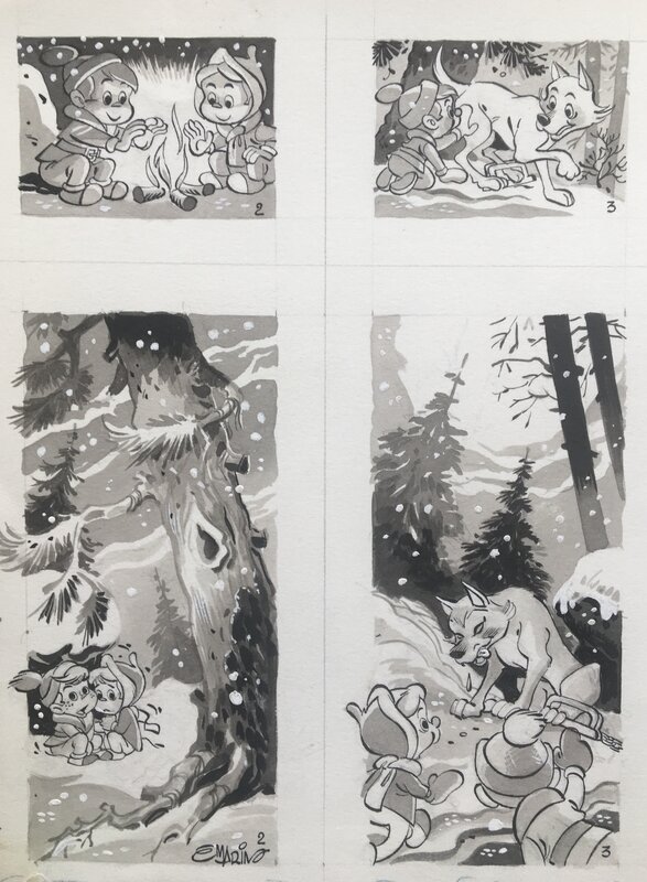 Claude Marin, Marijac, Jackie et le loup blanc - Original Illustration