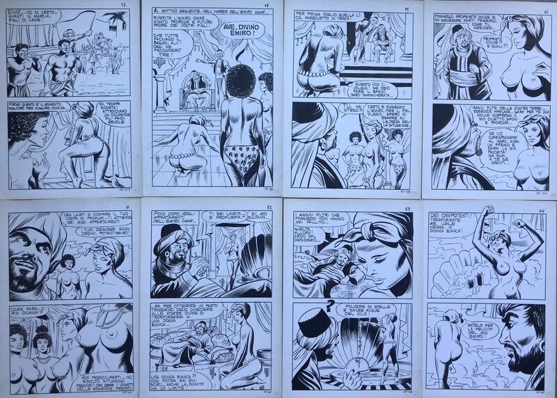 Alberto Del Mestre, Messalina pl 57 à 64 - Planche originale