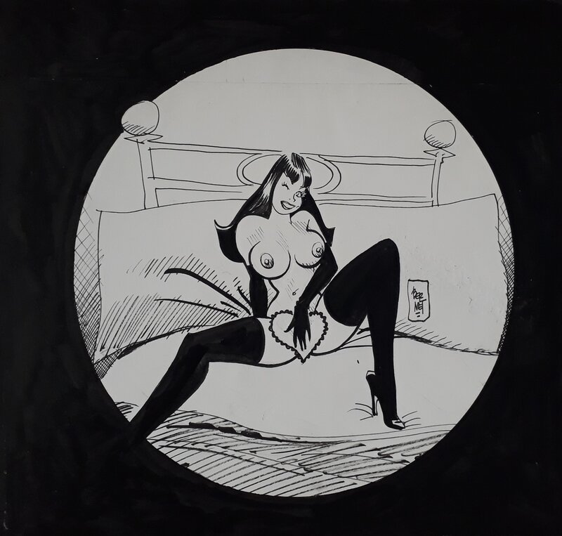 In bed with Clara by Jordi Bernet, Carlos Trillo, Eduardo Macias - Original Illustration
