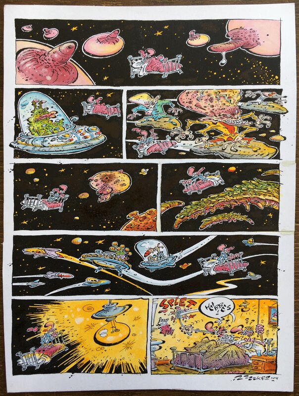 Eric Schreurs, Joop Klepzeiker - Kleppie in space - Planche originale