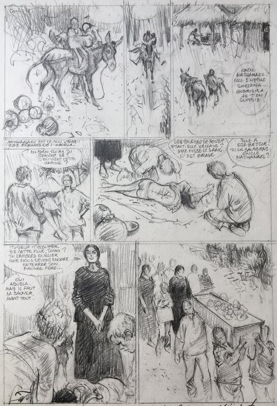 René Follet, Jéromine Pasteur, Shelena . Planche préparatoire numéro 29 - Original art