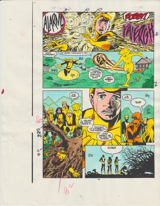 Glynis oliver, New Mutants annual #2 page 14 - Mise en couleur