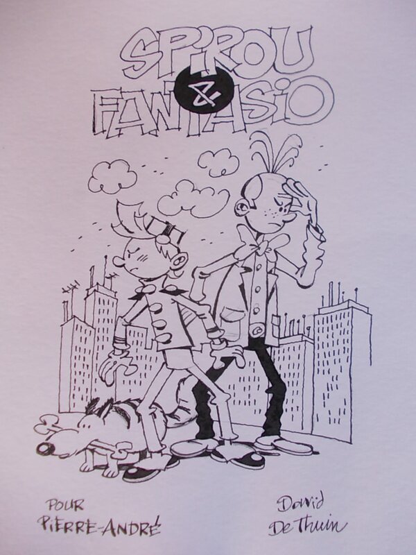 David De Thuin, Corcal, Spirou, Fantasio et... un Zorille !, 2020. - Sketch