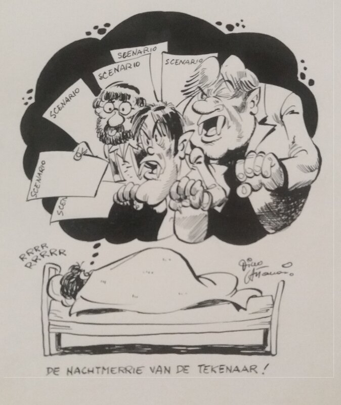 Dino Attanasio, Martin Lodewijk, The artist's nightmare - Original Illustration