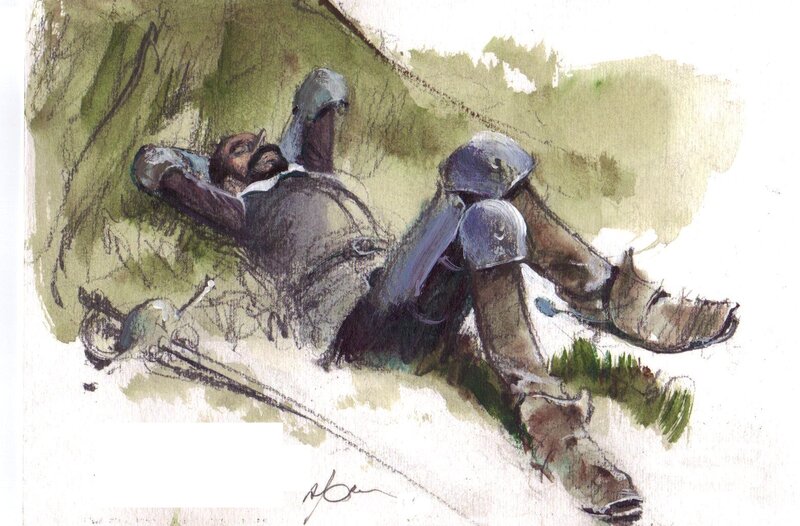 Don Quichotte by René Follet - Original art