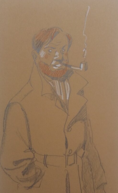André Juillard, Edgar Pierre Jacobs, Philip Mortimer (Blake and Mortimer) - Sketch