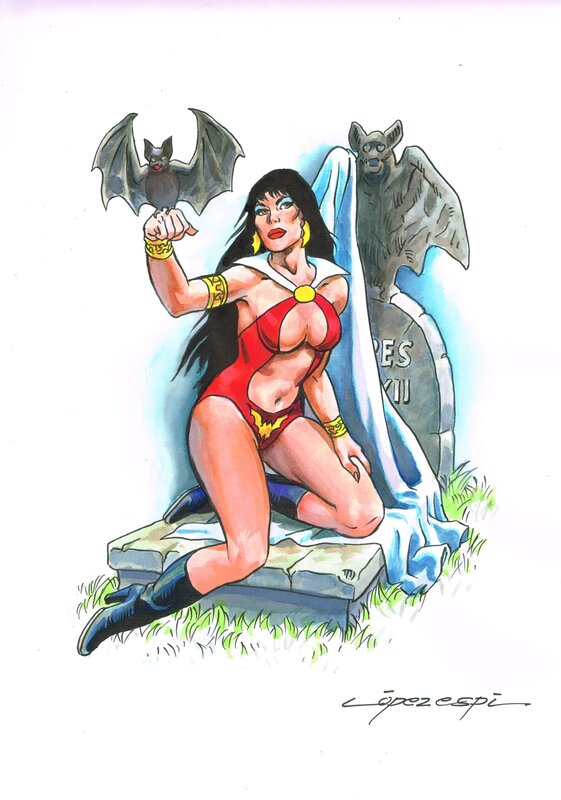 Vampirella par Rafael López Espi - Illustration originale