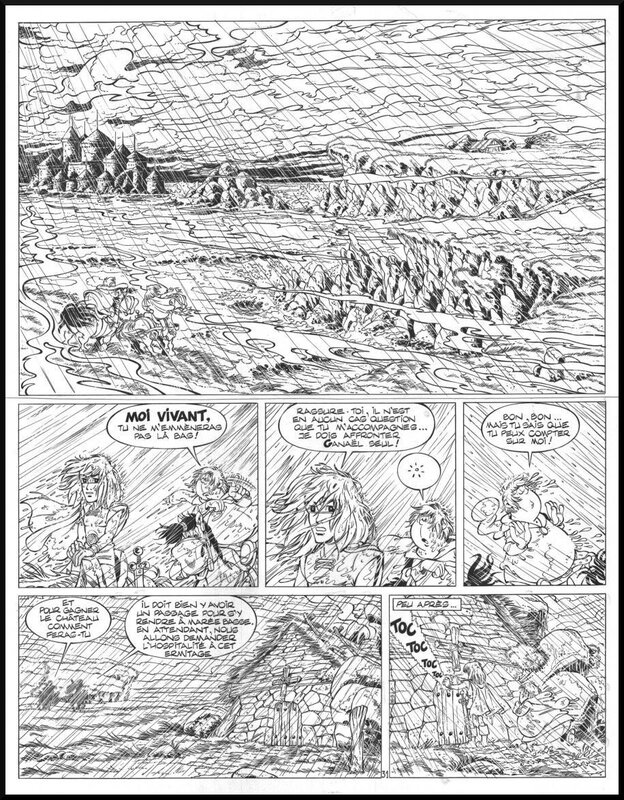 En vente - Jean Léturgie, Philippe Luguy, Planche originale 31 de Percevan T3 : L'Epée de Ganaël - Planche originale